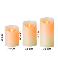 Bougie LED sans flamme avec simulation de flamme 3D pour événements, concerts, décoration, flamme mobile, cire de paraffine ivoire, faite à la main, sûre pour l'église