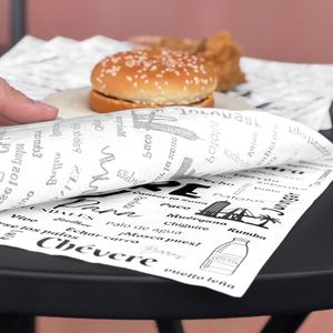 Wholesale Custom Logo Food Grade Greaseproof Wax <b>Paper</b> Waterproof Disposable <b>Wrapping</b> <b>Paper</b> for Burger Takeaway Packaging - Product Image 3