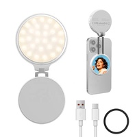 Lampe Selfie Magnétique Portable pour Téléphone, Lumière d'Appoint LED 3 Couleurs 10 Niveaux de Luminosité 900mAh Rechargeable 180° °   Ajustable