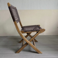 Chaise pliante en bois de couleur marron chaises de mariage de fête modernes pour les événements chaise pliable en corde tressée