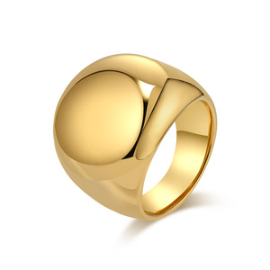 Geometric Mirror <b>Titanium</b> Steel <b>Ring</b> Gold Plated Unisex Fashion Jewelry Gift - Product Image 5