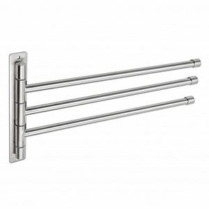WEKIS Porte-serviettes mural pivotant à 3 niveaux en acier inoxydable pour salle de bain - Product Image 1