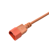Cordon d'alimentation orange en matériau IEC Standard H05VV-F et 3G0.75mm avec prise de verrouillage C13 et connecteur C14
