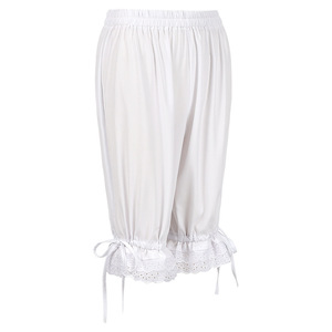 Jupon de sécurité pour <span class=keywords><strong>femme</strong></span>, style Lolita, médiéval, Renaissance, vintage, avec volants, ourlet en dentelle, nœud, coupe lanterne, forme citrouille, court, élastique et bouffant - Product Image 2