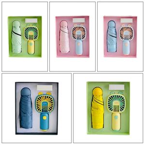 New 2 Pieces Box Wedding Favors Souvenir Umbrella and Fan <b>Gift</b> Set for Guest - Product Image 3