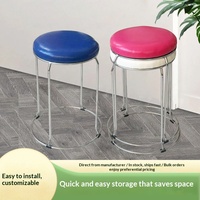 Tabouret pivotant en cuir de style nordique pour adulte, chaise de salle à manger minimaliste et tendance, banc haut pour la maison