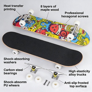 Planche de skateboard Ruidongle en érable à double courbure <span class=keywords><strong>tout</strong></span>-<span class=keywords><strong>terrain</strong></span> avec roues silencieuses en PU pour adultes - Vente en gros - Product Image 3