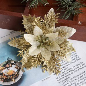 Fleurs artificielles multicolores pour l'intérieur et l'extérieur, décorations florales pour arbre <span class=keywords><strong>de</strong></span> Noël, fleurs décoratives <span class=keywords><strong>de</strong></span> Noël - Product Image 4