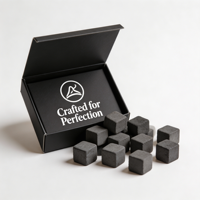Charbon de coco personnalisé en briquettes haute densité, sans fumée, pour chicha et narguilé