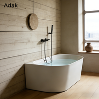 Baignoire de massage rectangulaire autoportante en acrylique Adak, avec drain, pour intérieur, garantie 5 ans, écologique, facile à nettoyer