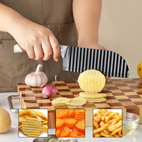 RVS antislip handvat gegolfde snijmes voor aardappel, wortel, groente en fruit & groentegereedschap