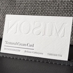 Tùy Chỉnh Sang Trọng Dập Nổi Foiling Logo Màu Đen Kết Cấu Giấy Cotton Tông Thẻ Kinh Doanh Cảm Ơn Bạn Thiệp Chúc Mừng Thiết Kế - Product Image 2