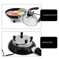 Ensemble de cuisine de camping en acier inoxydable avec revêtement alvéolé et couvercle en verre, cuisinière portable 12V/24V pour voiture, légère, 1-2L, écologique