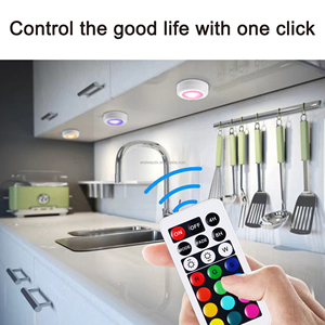 Luces <span class=keywords><strong>LED</strong></span> RGB en Paquete de 6, con Control Remoto, Funcionan con Batería, <span class=keywords><strong>para</strong></span> <span class=keywords><strong>Armarios</strong></span>, Paredes y Gabinetes, Venta Caliente en AMZ - Product Image 3