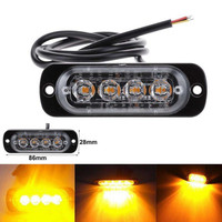 Feux d'avertissement pour camion à 4 LED à haute luminosité, à une seule rangée, DAO12-24V, feux stroboscopiques décoratifs modifiés pour moto et pick-up