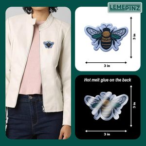 Buzzy The Bumble Bee Patch 3 Inch Iron On Or <b>Sew</b> On Embroidery Patch For <b>Bags</b> Clothes Hats Jeans - Product Image 4