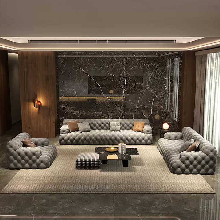 Nordic Minimalist Light Luxury 6 Seat Sofa New Designs Modern Corner U