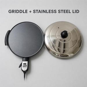 Grande crêpière électrique multifonctionnelle 47 cm avec contrôle numérique de la chaleur et surface de cuisson antiadhésive pour usage domestique et hôtelier - Product Image 2