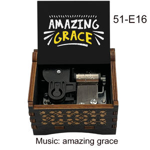 Cadeaux uniques en bois, boîtes à musique chrétiennes avec des chansons religieuses, Amazing Grace / Blessed Assurance - Product Image 3