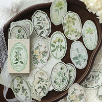 Lot d'autocollants Mr. Paper en papier kraft blanc écologique à motif floral, style vintage pastel, pour journal, scrapbooking et décoration DIY
