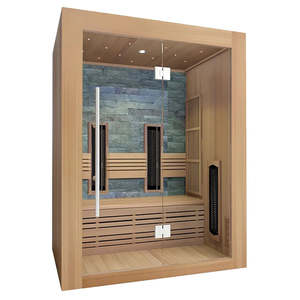 Sauna de Infrarrojos para 2 Personas de <span class=keywords><strong>Madera</strong></span> de Cicuta con Calentador de Carbono y Calentadores de Cerámica - Product Image 1