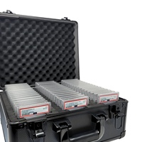 Boîtes de rangement pour cartes de sport rigides noires à 3 rangées avec cadre en aluminium, compatibles avec les chargeurs de cartes P-S-A BGS SGC Top Loaders