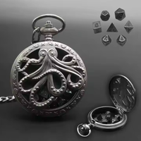Antique Old Pocket Watches Tiny 7PCS Hollow Octopus Mini Dice Set Metal Dnd Dice for Role Playing Games