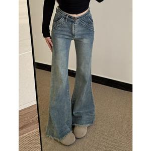 Vaqueros <span class=keywords><strong>de</strong></span> mezclilla ajustados estilo americano para <span class=keywords><strong>mujer</strong></span>, corte bootcut, elásticos, con detalles <span class=keywords><strong>de</strong></span> piel. - Product Image 4