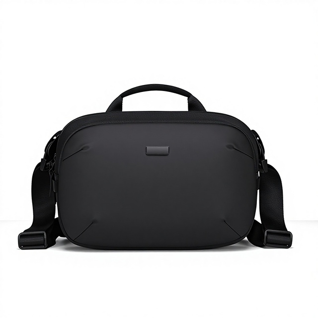 Business Men's 2024 Leather Crossbody Shoulder Bag Breathable Waterproof Ultra Light Casual Riding Functional Tooling Camera Bag