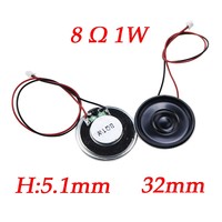 Haut-parleur ultra fin 8 Ohms 1W Watt Diamètre 20MM 23MM 26MM 32MM 36MM Avec borne de prise MX1.25 Longueur du fil 15CM Klaxon sonore