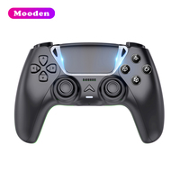Manette de jeu sans fil Mooden P585 pour P5/PC/iOS/Android, double vibration, gâchettes adaptatives, pavé tactile, éclairage RGB, manette de jeu