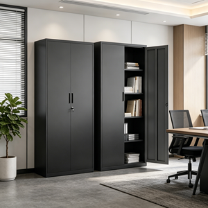 Office Lockable 2 <strong>Doors</strong> Steel <strong>Cupboard</strong> <strong>Tall</strong> Metal Filing Storage Cabinet <strong>with</strong> Adjustable <strong>Shelves</strong> - Product Image 2