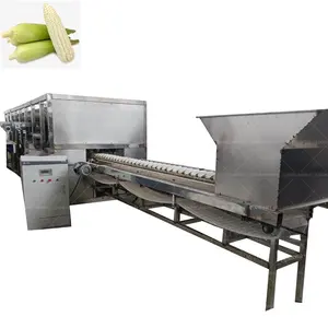 Automatic air-blown comerial stainless steel corn husk removing machine