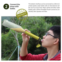Système de purification d'eau portable pour la survie en plein air, paille filtrante d'urgence pour le camping, la randonnée et l'utilisation quotidienne
