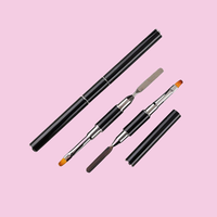 Meilleure Vente Pinceau Professionnel Double Tête pour Nail Art, Manche Métallique, Stylo de Manucure pour Peinture Acrylique, Logo Personnalisé pour Vernis à Ongles
