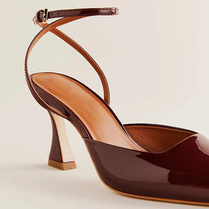 Escarpins à talons aiguilles et bout carré avec sangle à boucle pour femmes, robe de soirée de mariage personnalisée, dos nu - Product Image 3