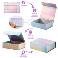 Boîtes cadeaux de luxe en carton durable avec fermeture magnétique et estampage à chaud, pour cadeaux de mariage et ensembles cosmétiques