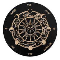 Art personnalisé radiesthésie en bois Divination lunes sorcellerie Wiccan autel fournitures année noir cristal pendule Laser décoratif