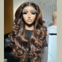 Grosir Wig depan renda rambut manusia Virgin Peruvian mentah Wig rambut manusia renda penuh untuk WANITA HITAM HD 360 Wig Frontal renda