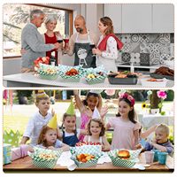 Barquettes alimentaires jetables à carreaux, résistantes à la graisse, pour fêtes, snacks, restaurants, plats à emporter et pique-niques