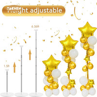 YACHEN Lot de 2 supports de ballons réglables de 2 m avec ballons pour décorations de fête prénatale, mariage, anniversaire