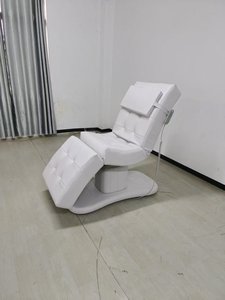 K White Curved <b>Electric</b> Spa Bed Adjustable Facial Treatment Chair with Legrest Backrest Headrest for Salon - Product Image 6