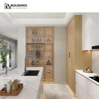 Meuble de cuisine sur mesure Coastal House Australie, armoire effet bois anti-humidité, sur mesure selon plan.
