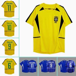 02 for Brazil Home Retro Football Suit for Men Short Sleeve Carlos 9 <strong>Ronaldo</strong> 11 Ball <strong>Clothing</strong> 06 - Product Image 4