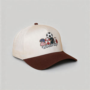 Topi Baseball Desain Baru 2026 Dua Warna, Souvenir untuk Penggemar Sepak Bola, Penutup Kepala Berkualitas Tinggi, Topi Custom dengan Cetakan Bendera USA, Kanada, Meksiko - Product Image 4