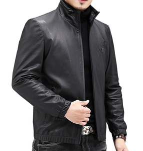 Da cừu Áo khoác da chính hãng đứng lên cổ áo mùa xuân và mùa thu thanh niên áo ngắn nhà sản xuất bán hàng trực tiếp - Product Image 2