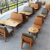 Mobilier de café de luxe léger, ensembles de restaurant, banquettes de café, table et chaise en cuir pour restauration rapide