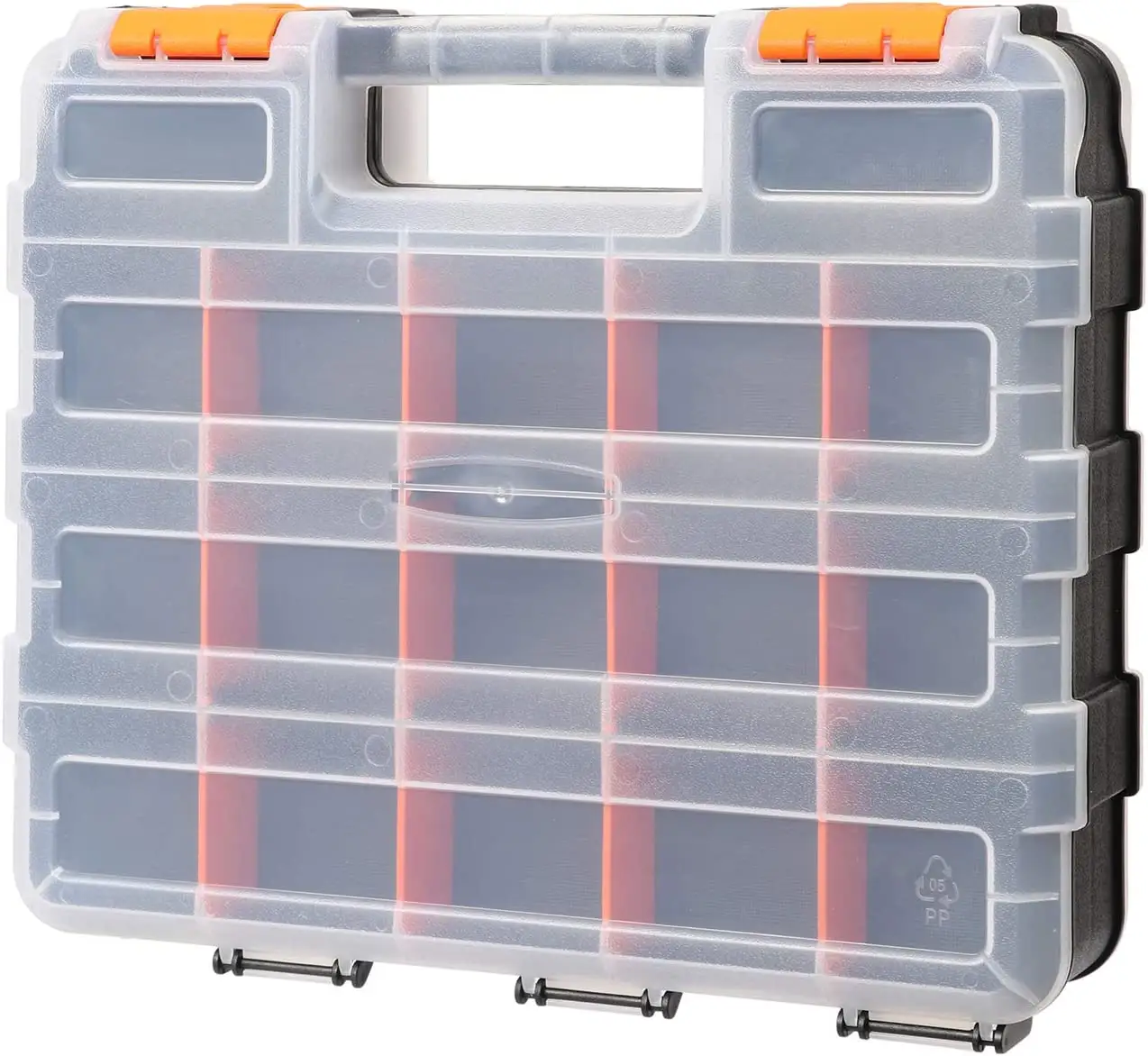 MP011 customizable removable plastic dividers hardware storage double side tools box organizer with 34-compartment