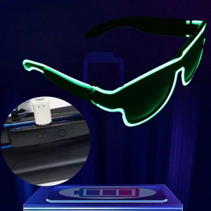 Gafas EL recargables de sombra oscura a Clara con brillo intermitente inalámbrico para la graduación de regreso a la escuela Halloween Día del padre - Product Image 4