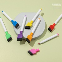 Marqueur effaçable à sec pour tableau blanc, 12 couleurs, pointe pour écriture fluide, stylo pour tableau blanc, logo personnalisé OEM pour l'école, le bureau, vente en gros